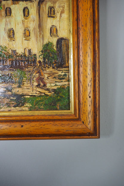 Spanish Oil Painting M. Castle Original Vintage Impressionist Landscape