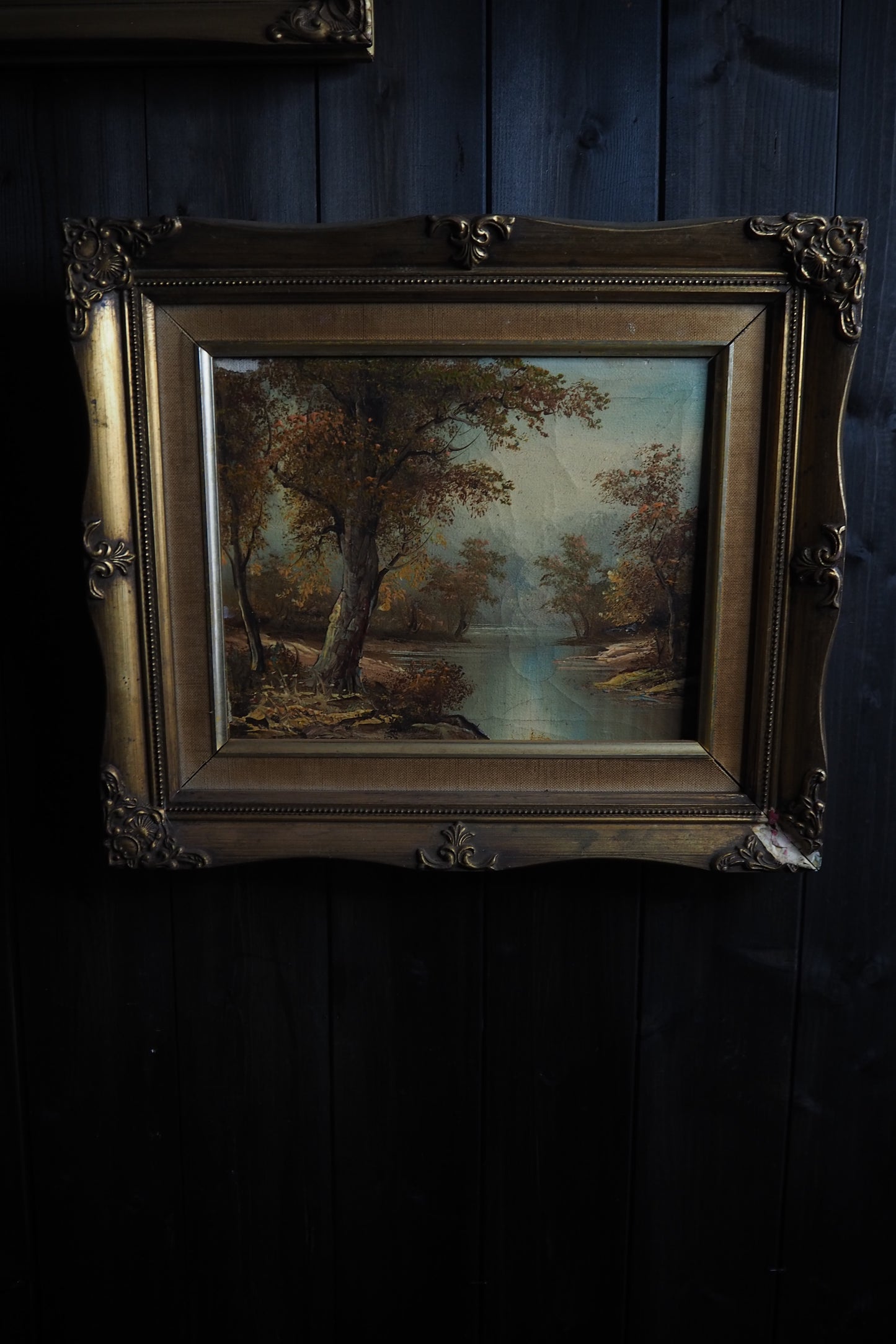 Vintage 1970s Landscape Oil Paintings – Pair in Ornate Gold Frames