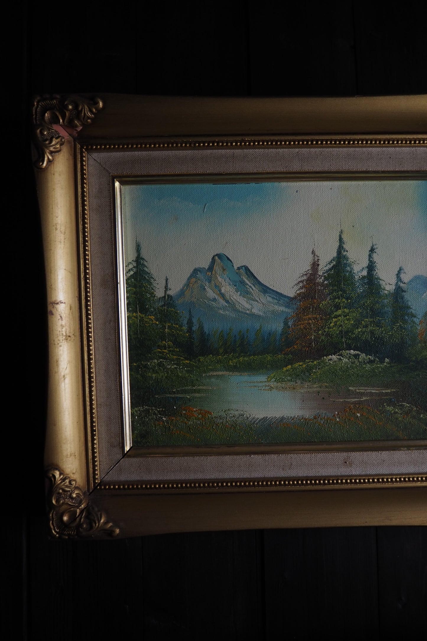 Vintage 1970s Landscape Oil Paintings – Pair in Ornate Gold Frames