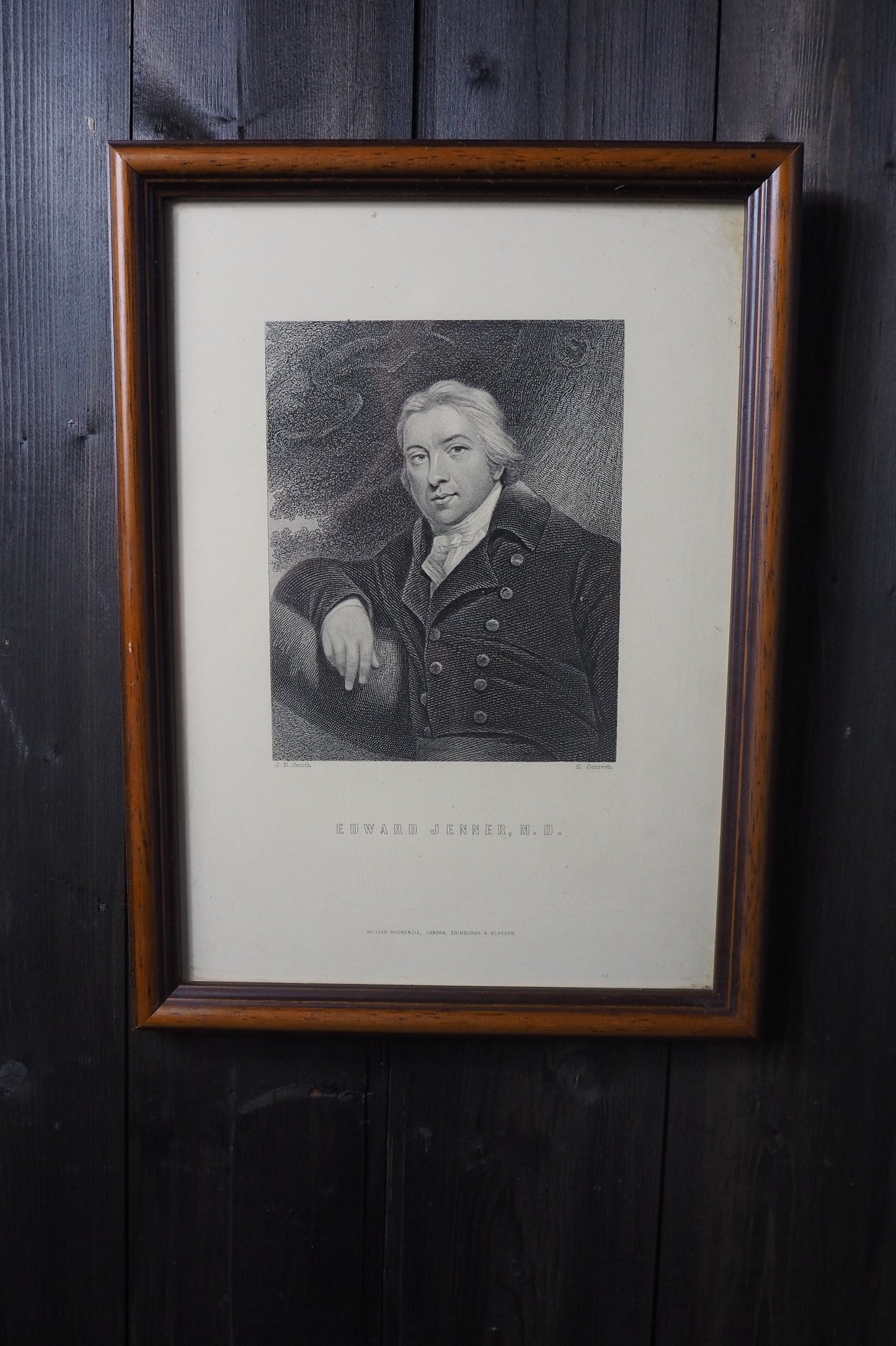 Set of 3 Antique Framed Portrait Engravings Prints  – Sir Walter Scott, Edward Jenner & John Dryden