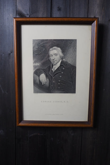 Set of 3 Antique Framed Portrait Engravings Prints  – Sir Walter Scott, Edward Jenner & John Dryden