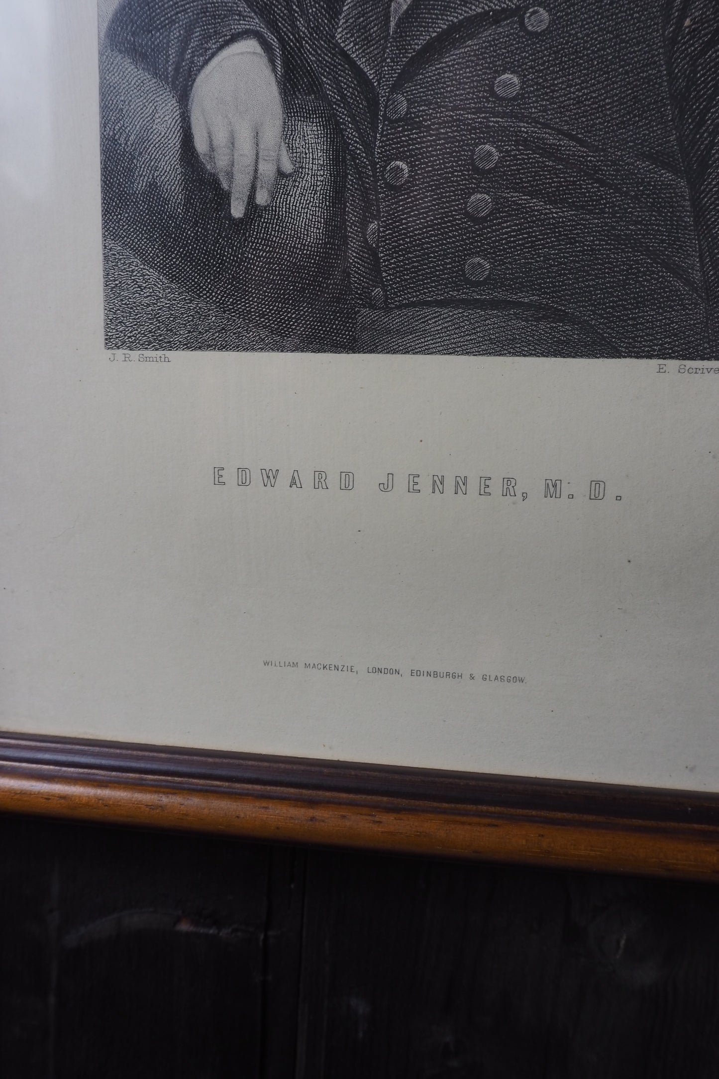 Set of 3 Antique Framed Portrait Engravings Prints  – Sir Walter Scott, Edward Jenner & John Dryden