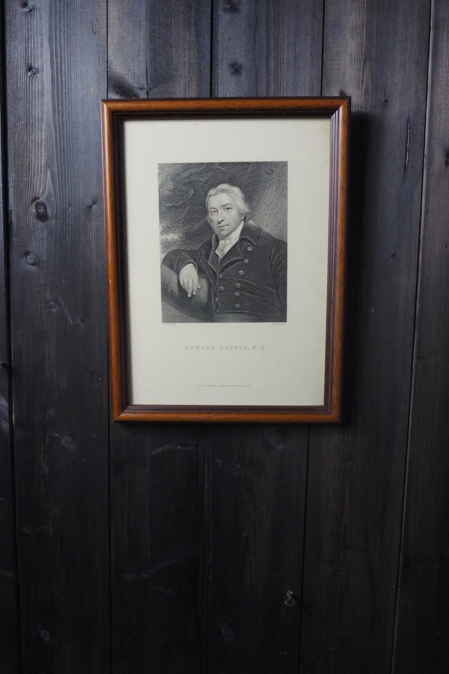 Set of 3 Antique Framed Portrait Engravings Prints  – Sir Walter Scott, Edward Jenner & John Dryden