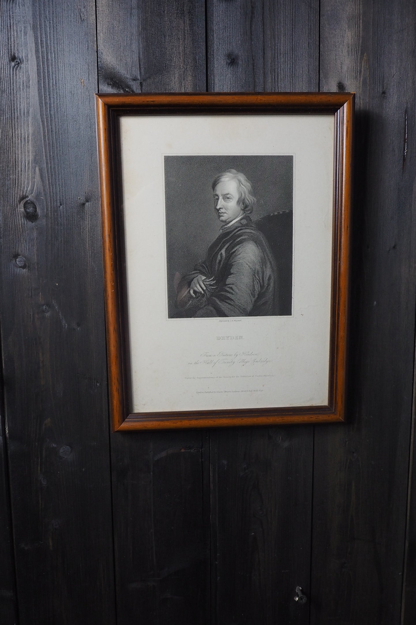 Set of 3 Antique Framed Portrait Engravings Prints  – Sir Walter Scott, Edward Jenner & John Dryden