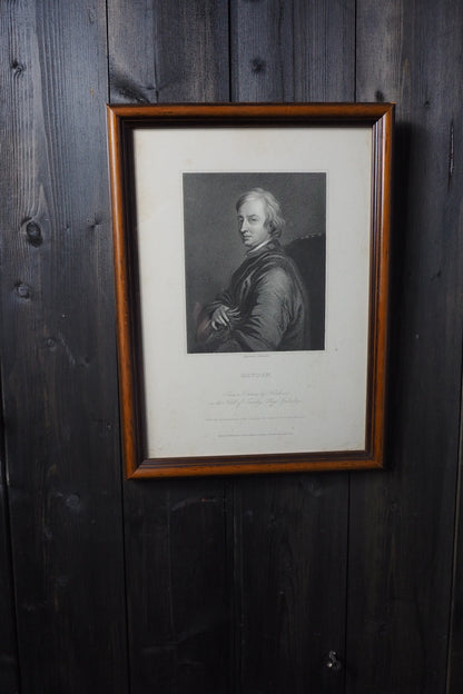 Set of 3 Antique Framed Portrait Engravings Prints  – Sir Walter Scott, Edward Jenner & John Dryden
