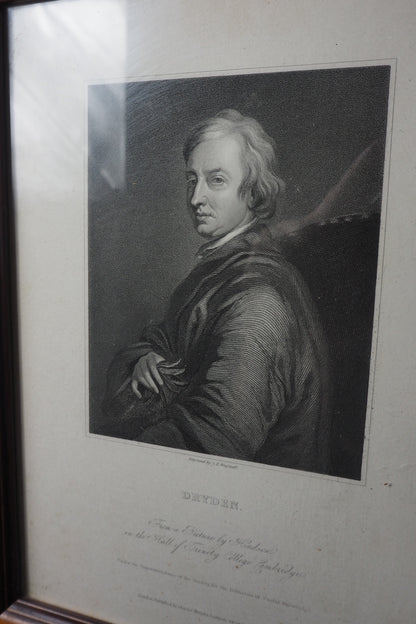 Set of 3 Antique Framed Portrait Engravings Prints  – Sir Walter Scott, Edward Jenner & John Dryden