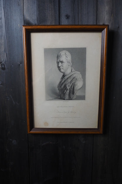Set of 3 Antique Framed Portrait Engravings Prints  – Sir Walter Scott, Edward Jenner & John Dryden