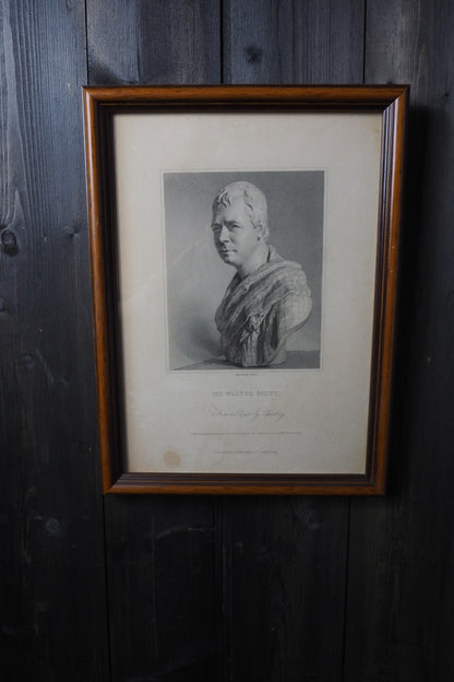 Set of 3 Antique Framed Portrait Engravings Prints  – Sir Walter Scott, Edward Jenner & John Dryden
