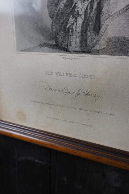 Set of 3 Antique Framed Portrait Engravings Prints  – Sir Walter Scott, Edward Jenner & John Dryden