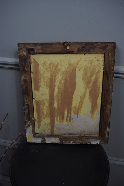 Loyal Eyes- Vintage Soul Dog Oil Painting in Gilt Frame