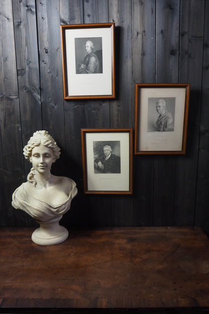 Set of 3 Antique Framed Portrait Engravings Prints  – Sir Walter Scott, Edward Jenner & John Dryden