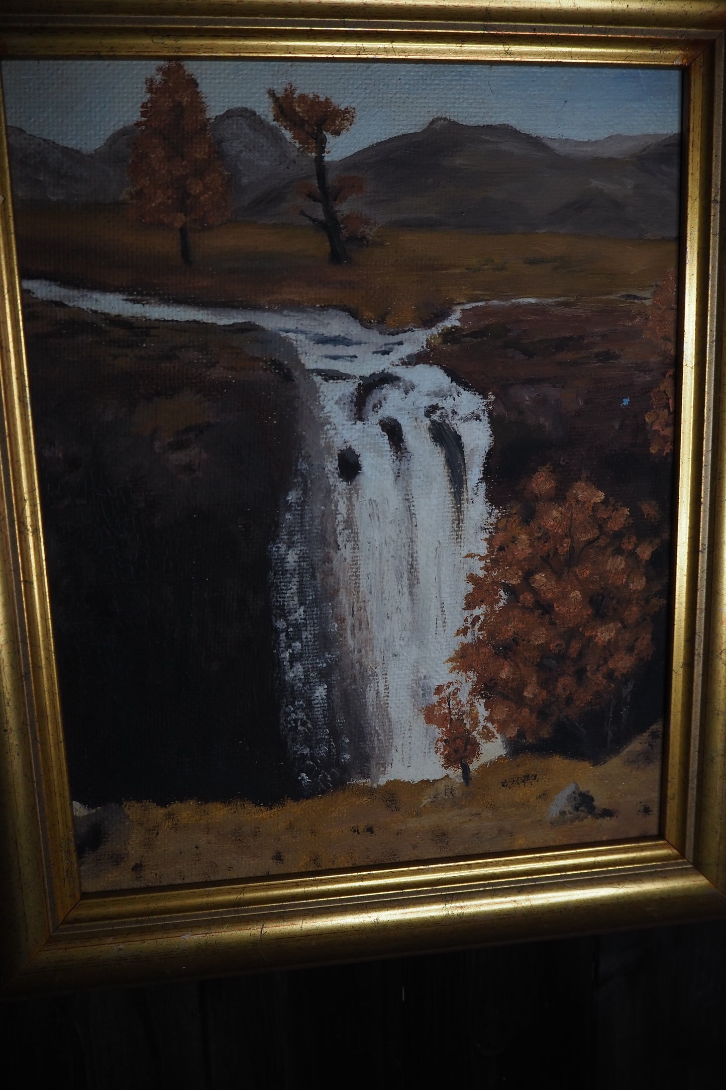 Golden Season – Vintage Autumn Oil Painting in Gilt Frame
