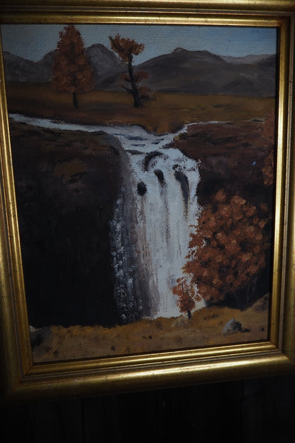 Golden Season – Vintage Autumn Oil Painting in Gilt Frame