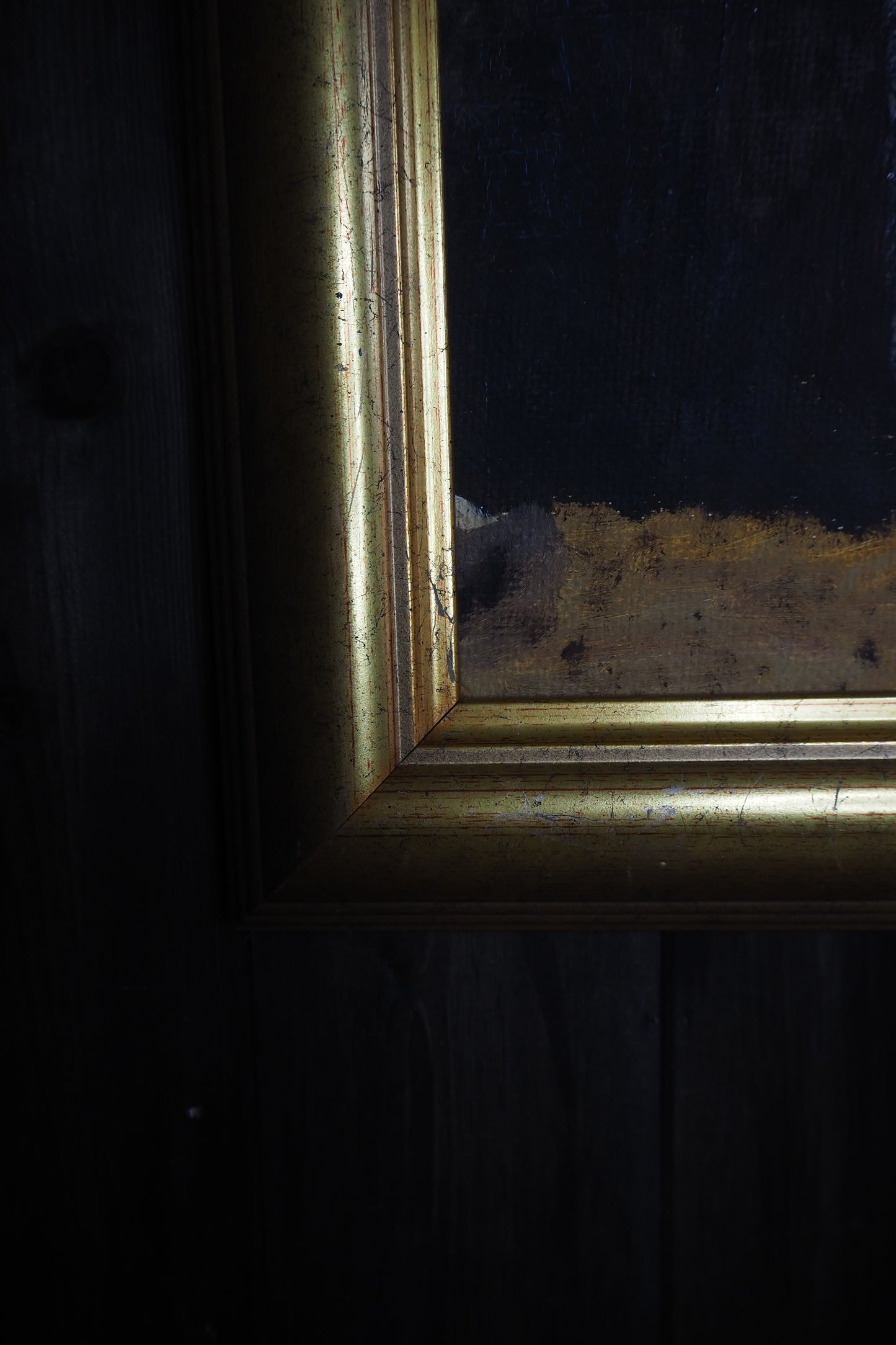 Golden Season – Vintage Autumn Oil Painting in Gilt Frame