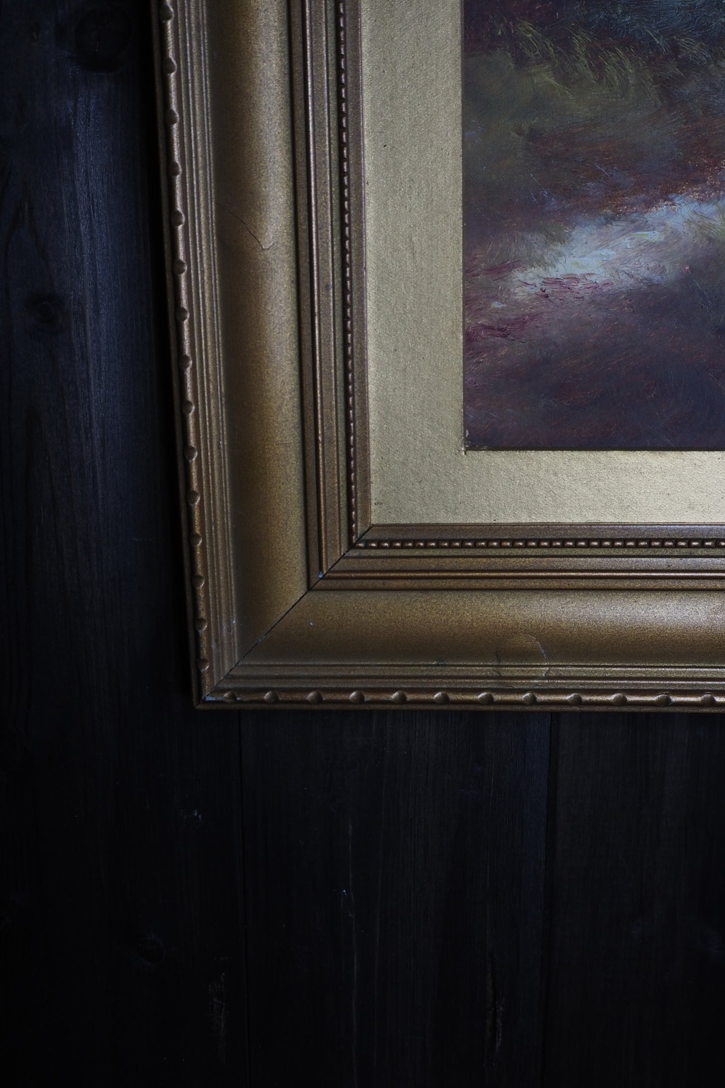 Landscape Oil Painting – Solitary House in Mountain Field