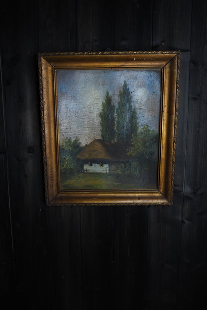 Original Signed Hungarian Oil Painting in Gilt Gold Frame