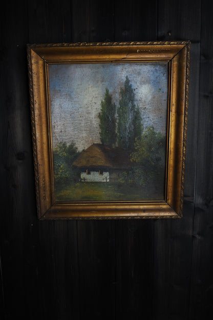 Original Signed Hungarian Oil Painting in Gilt Gold Frame