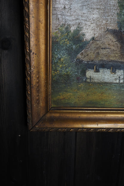 Original Signed Hungarian Oil Painting in Gilt Gold Frame