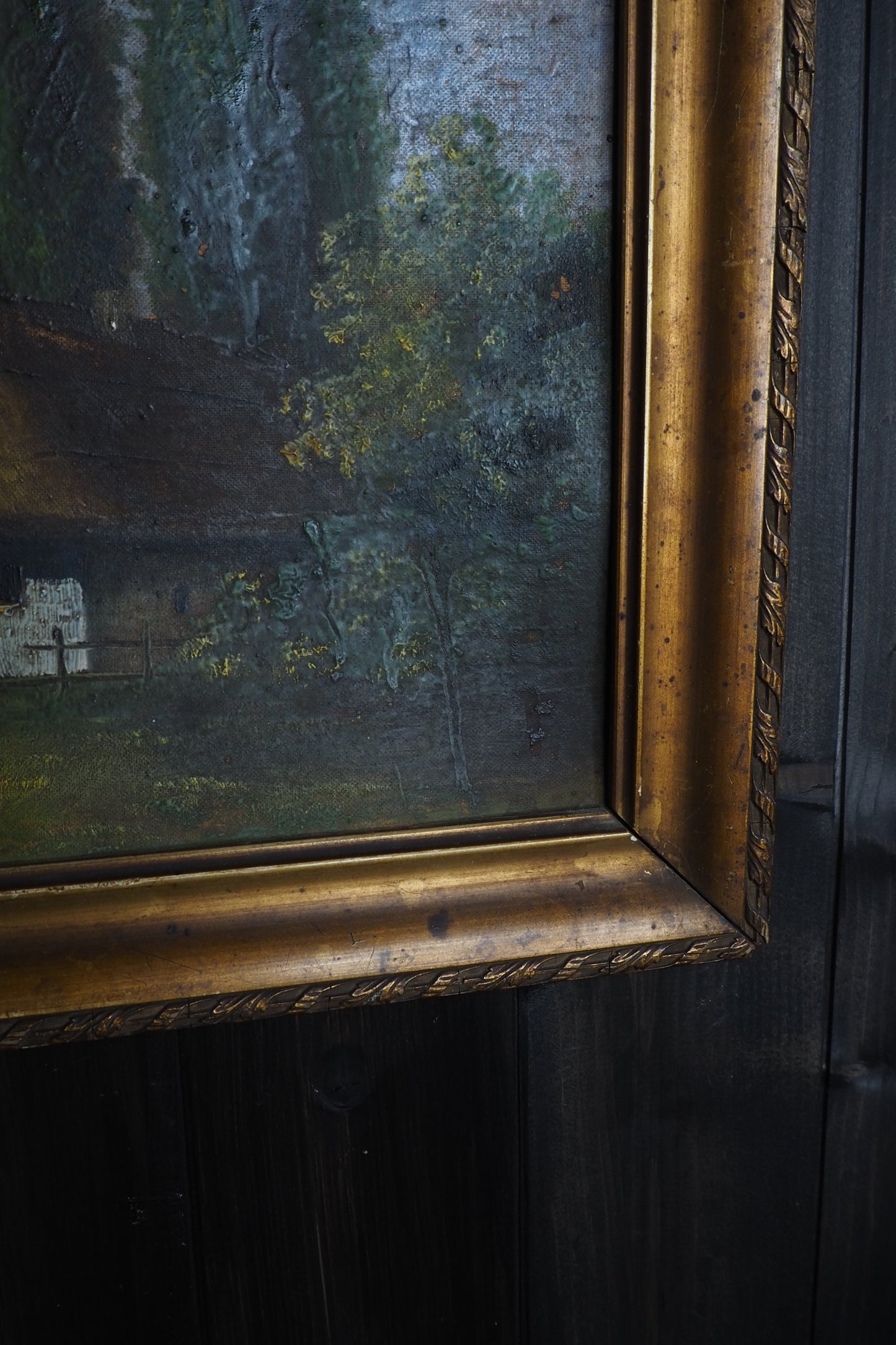 Original Signed Hungarian Oil Painting in Gilt Gold Frame
