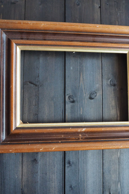 Vintage Mix of Wooden Frame Collection– Job lot ( 5 )- Rustic Wall Set