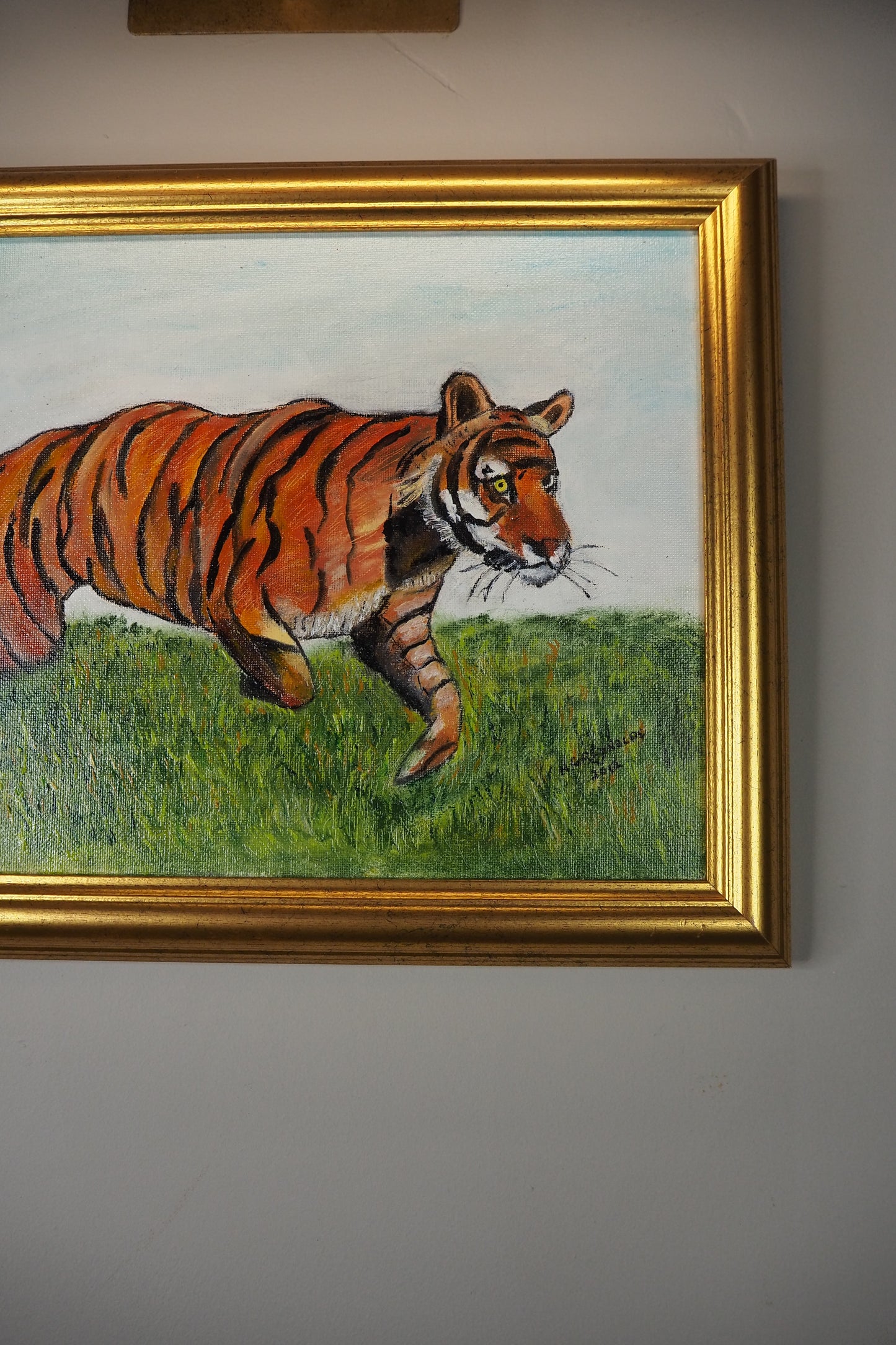 Regal Stripes – Vintage Tiger Portrait Oil Painting  by N.G. Reynolds