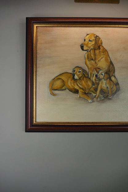 Family of Gold – Fine Retriever Oil Painting by N.G. Reynolds