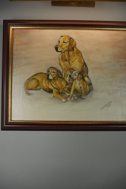 Family of Gold – Fine Retriever Oil Painting by N.G. Reynolds