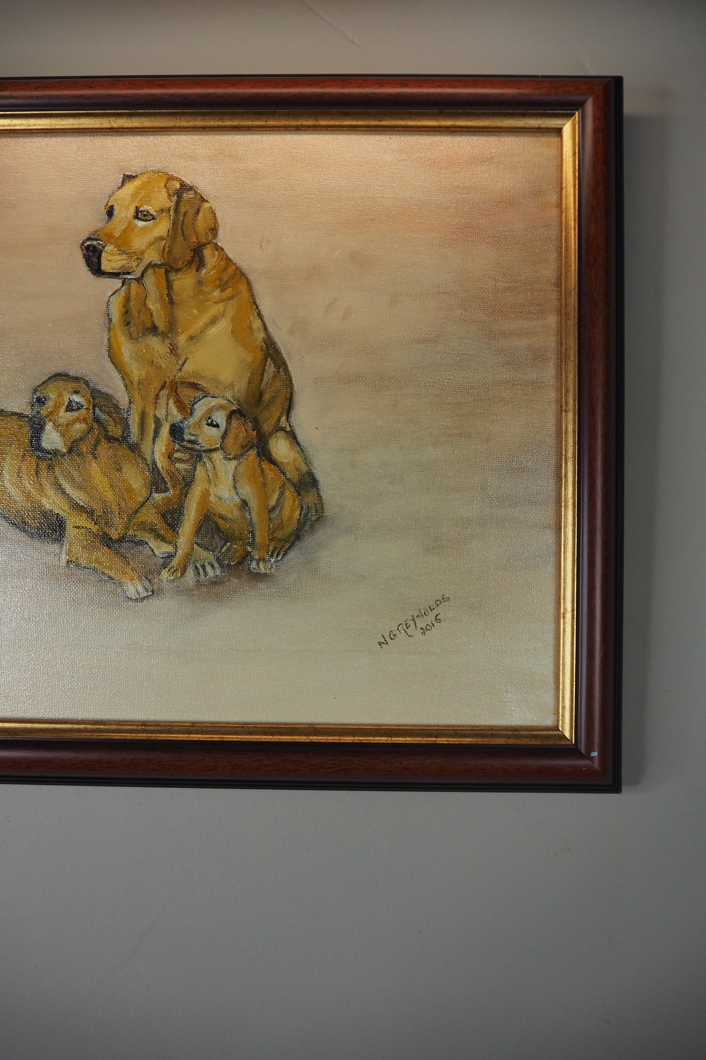 Family of Gold – Fine Retriever Oil Painting by N.G. Reynolds