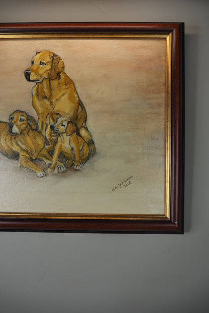 Family of Gold – Fine Retriever Oil Painting by N.G. Reynolds