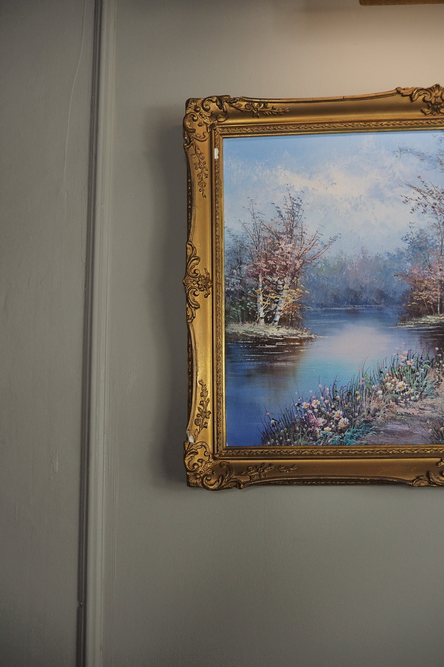 Lady by the Lake - Impressionist Oil Painting by P. Minton