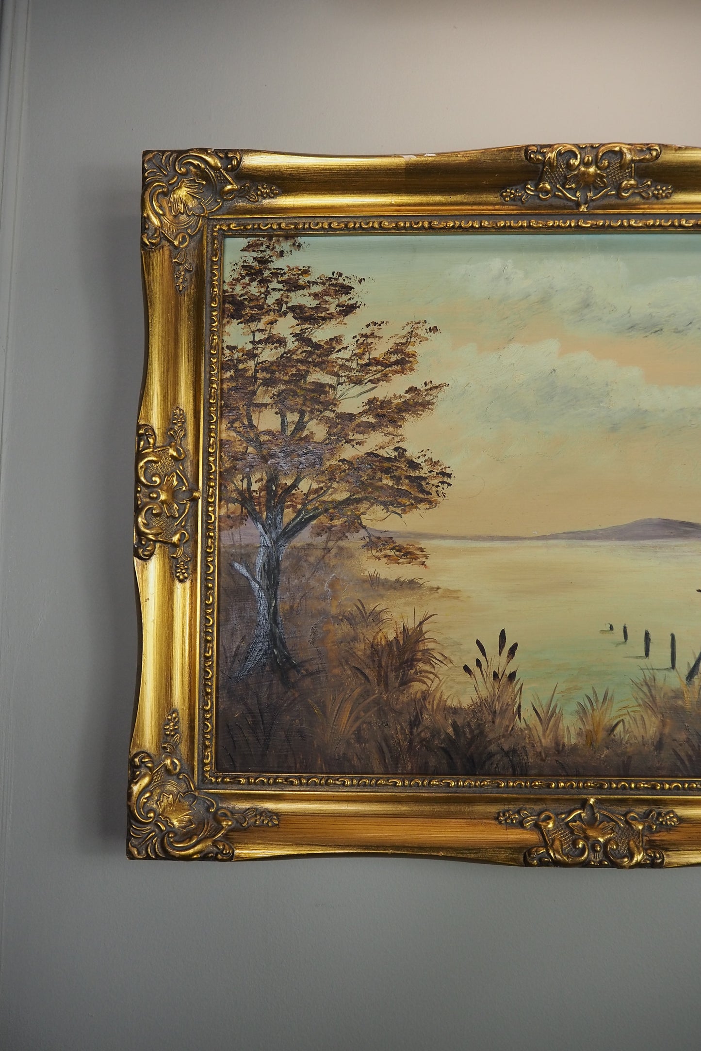 The Lake by M. Lonsdale (1969)-Signed Vintage Oil Painting