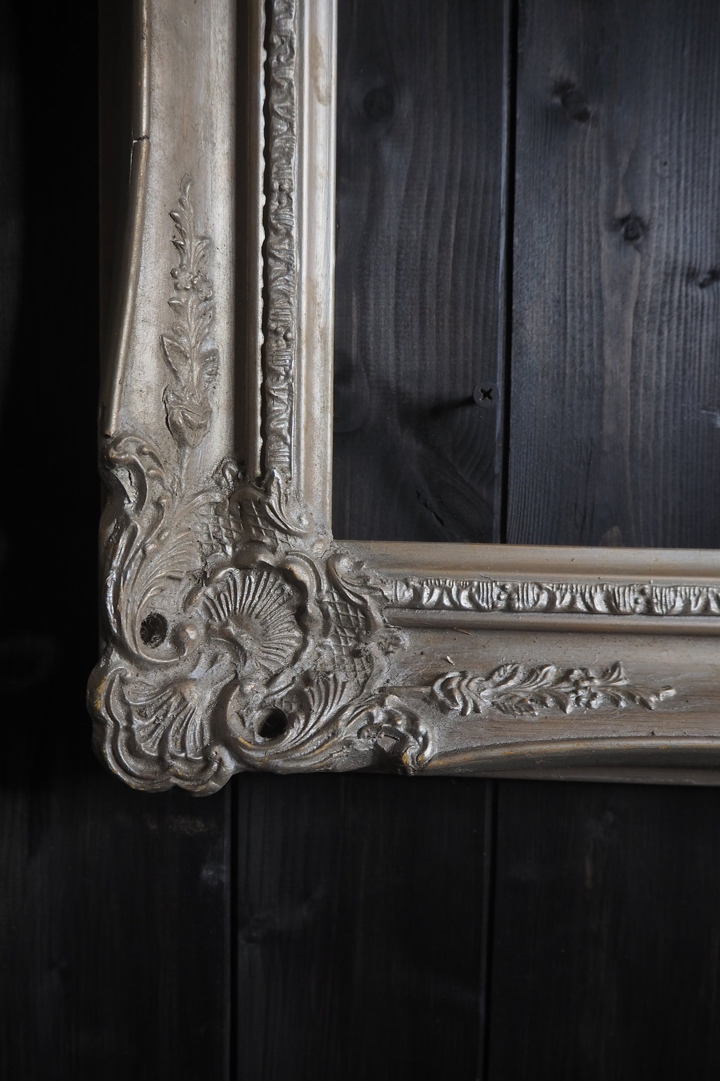 The Argentum -Silver Antique-Coloured Vintage Ornate Baroque Frame Pair