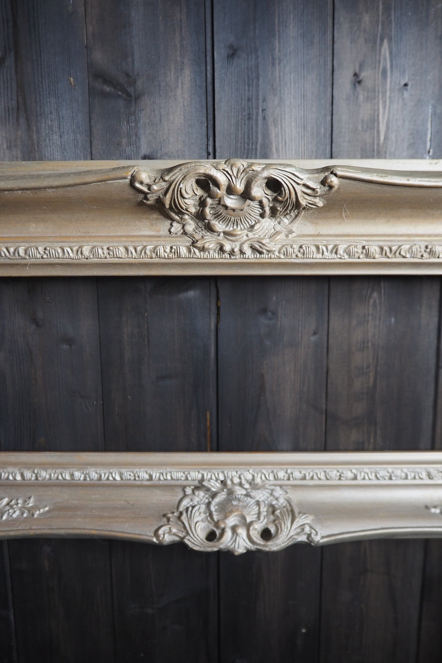 The Argentum -Silver Antique-Coloured Vintage Ornate Baroque Frame Pair