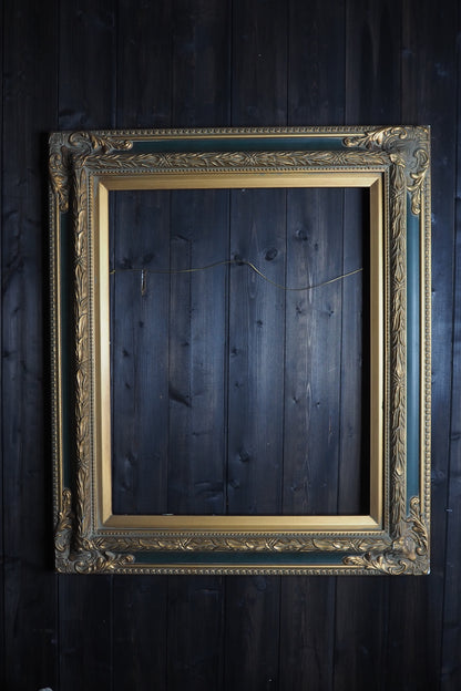 The Genoa-Antique Gold Baroque Ornate Green & Gold Frame Vintage Frame