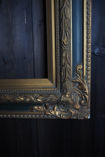 The Genoa-Antique Gold Baroque Ornate Green & Gold Frame Vintage Frame