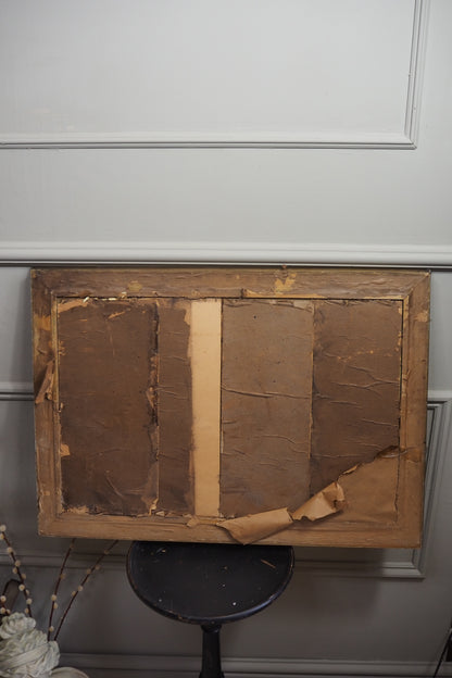 Antique Oil Painting – Signed G.J. (c. 1930–1940) in Simple Gold Gilt Frame