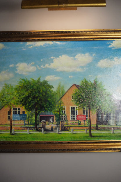 Large Vintage Colourful Landscape Oil paining by A S ANTLIFF
