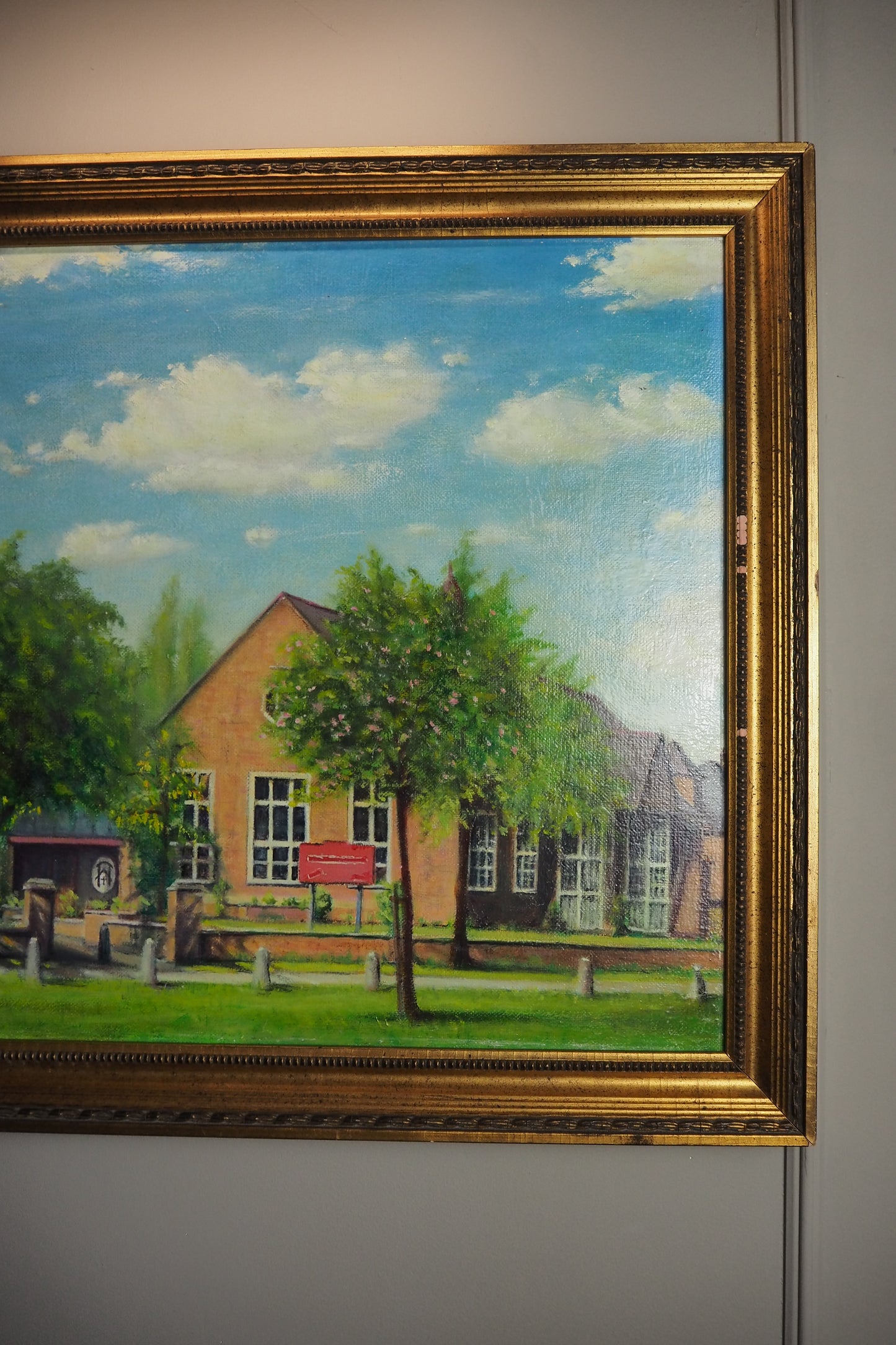 Large Vintage Colourful Landscape Oil paining by A S ANTLIFF