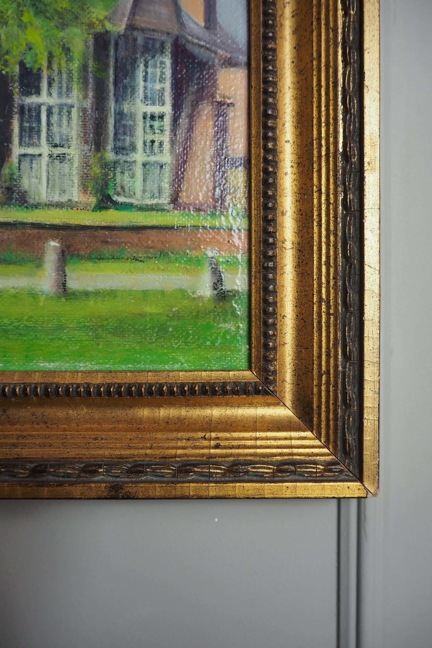 Large Vintage Colourful Landscape Oil paining by A S ANTLIFF