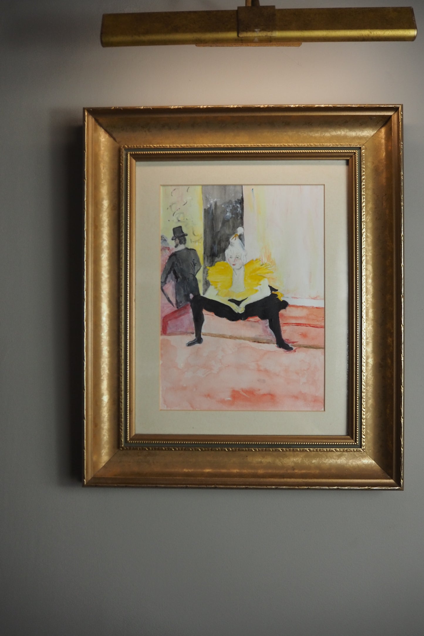 Watercolour Painting  of "The Seated Clowness" by Henri de Toulouse-Lautrec
