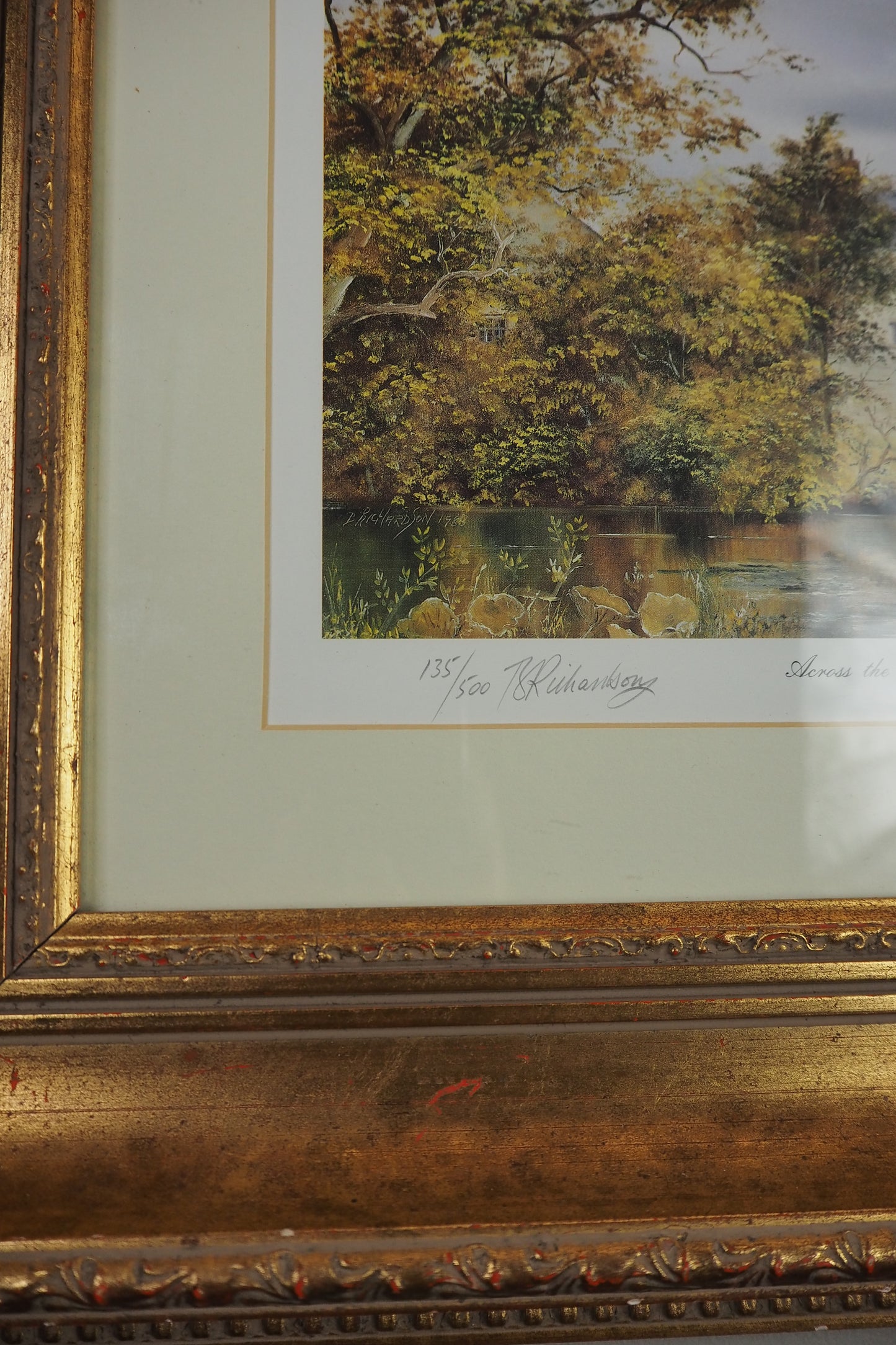 Bob Robert Richardson Signed Limited edition Print – “Across The Rye, Helmsley