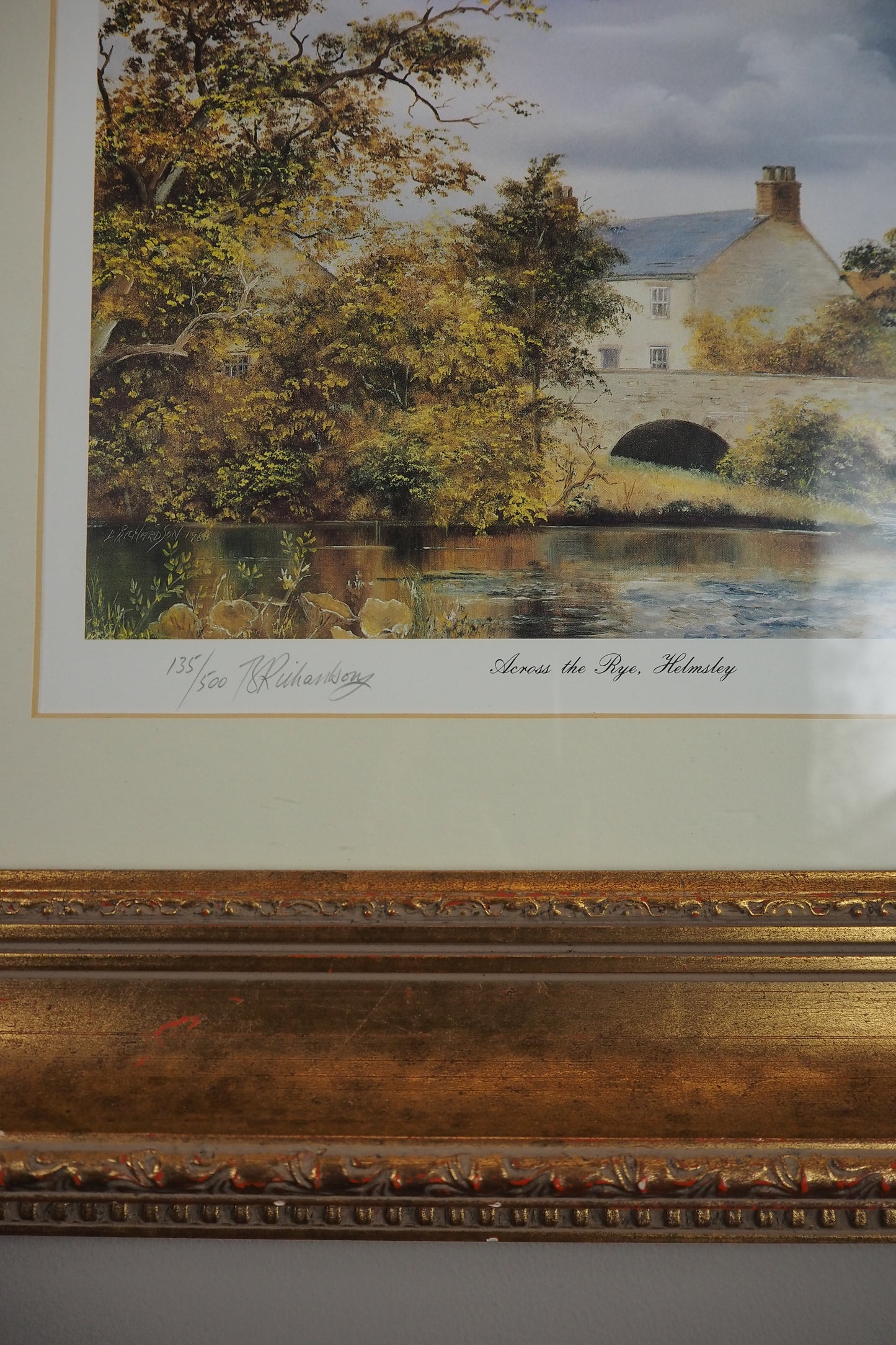Bob Robert Richardson Signed Limited edition Print – “Across The Rye, Helmsley