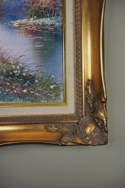 Fishing Girl- Impressionist Oil Painting by P. Minton