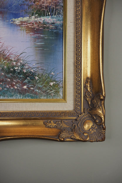 Fishing Girl- Impressionist Oil Painting by P. Minton