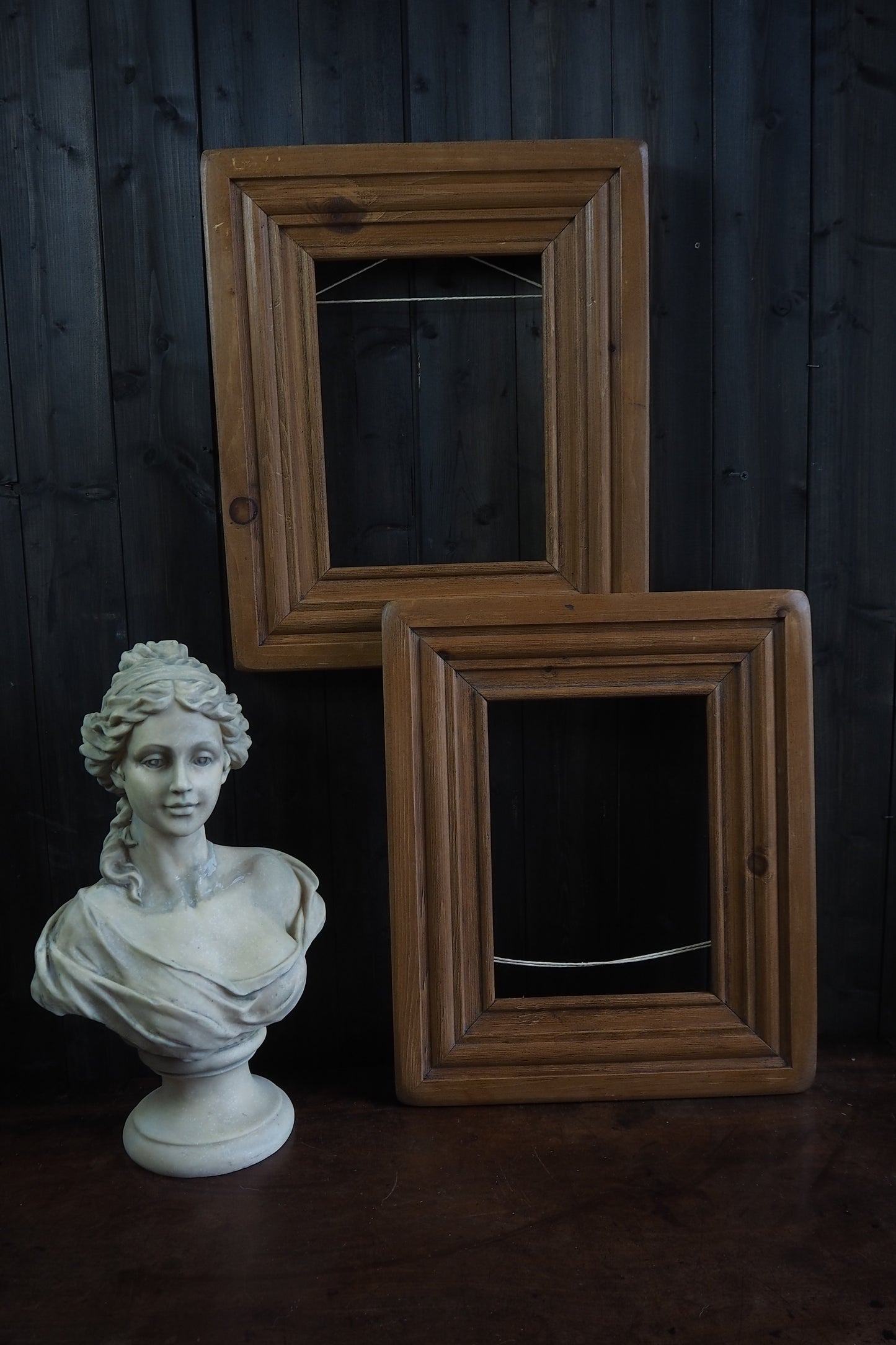 The Woodland -Vintage Rustic Original Pine Wood Frame Pair