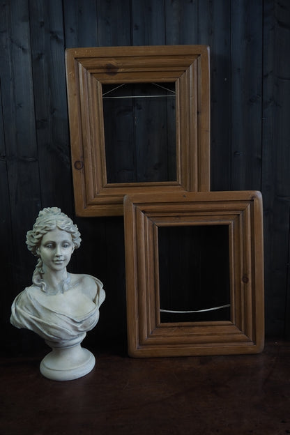 The Woodland -Vintage Rustic Original Pine Wood Frame Pair