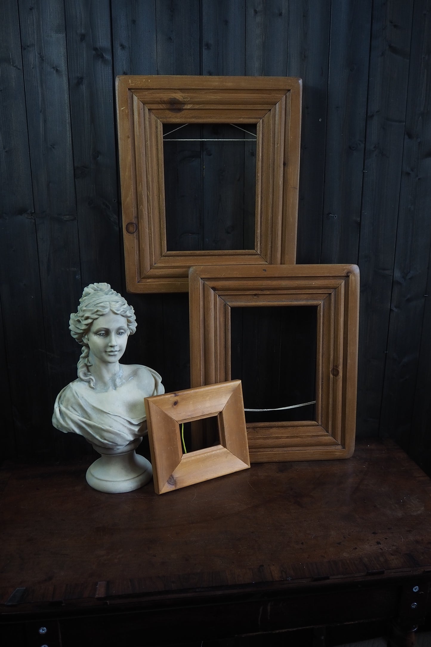 The Woodland -Vintage Rustic Original Pine Wood Frame Pair