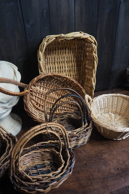Rustic Farmhouse Wicker Basket Collection - Vintage Baskets