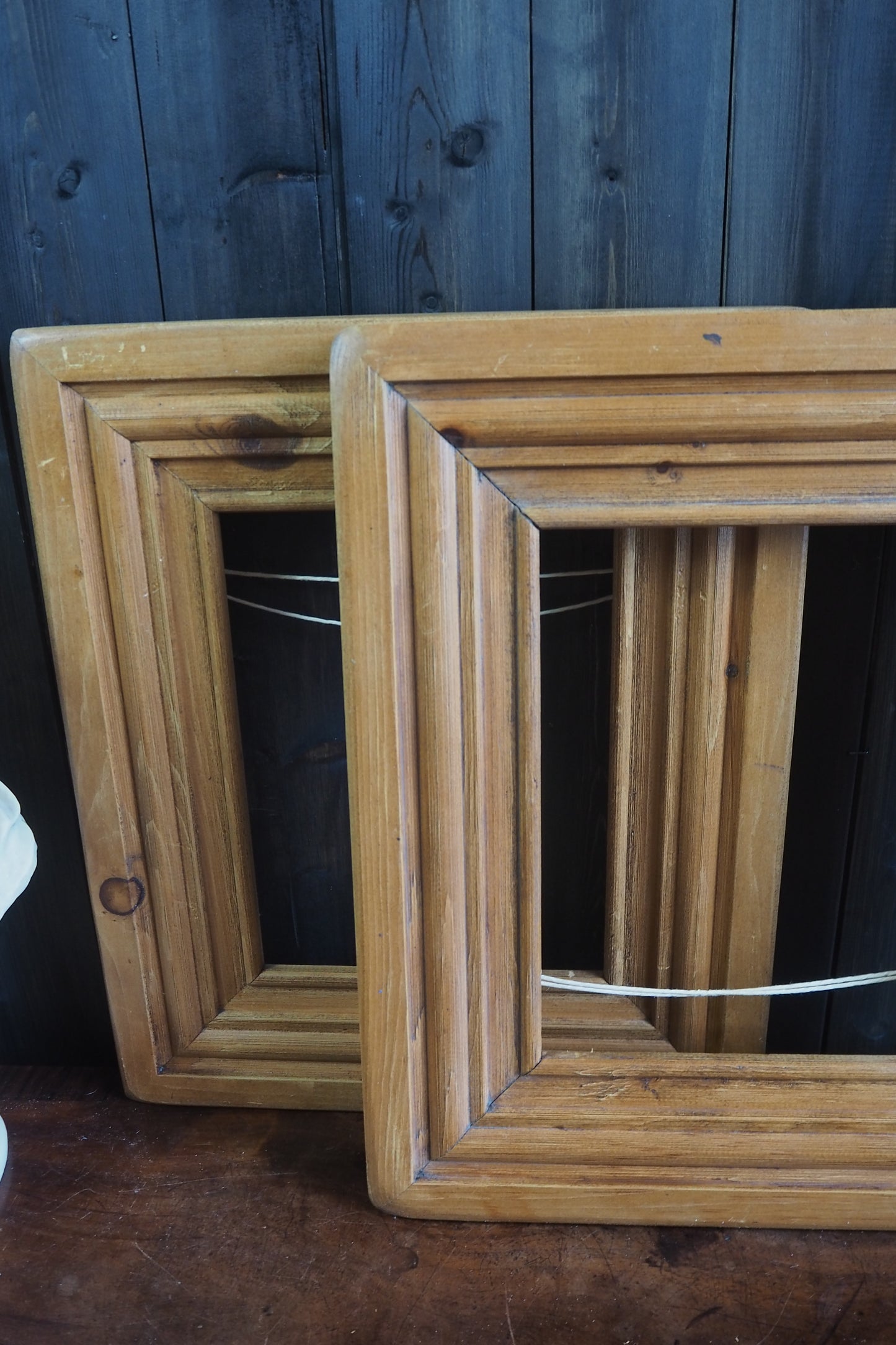 The Woodland -Vintage Rustic Original Pine Wood Frame Pair