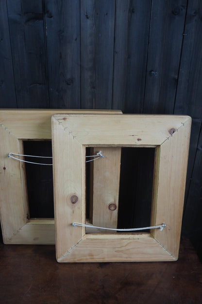 The Woodland -Vintage Rustic Original Pine Wood Frame Pair